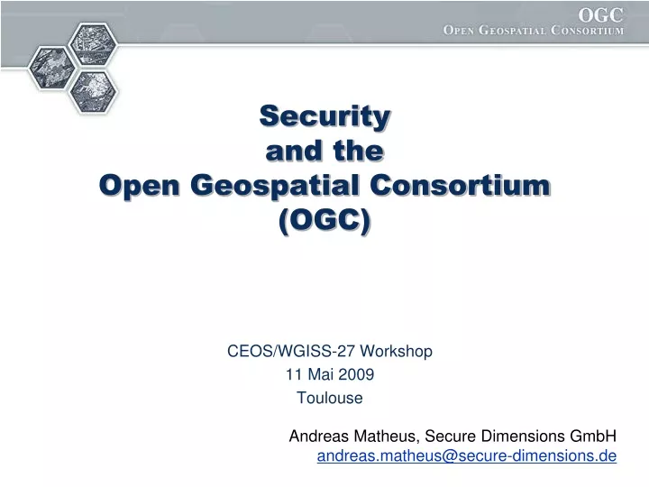 security and the open geospatial consortium ogc