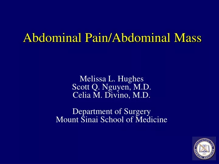 abdominal pain abdominal mass