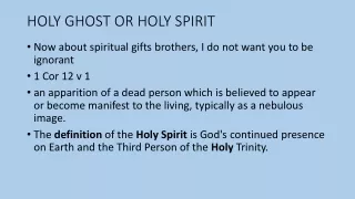 HOLY GHOST OR HOLY SPIRIT