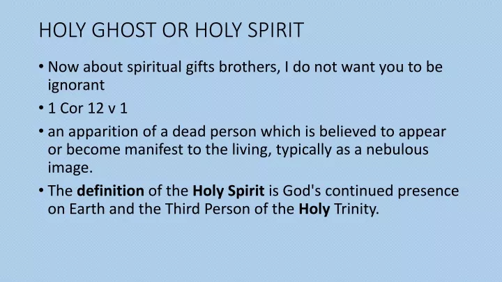 holy ghost or holy spirit