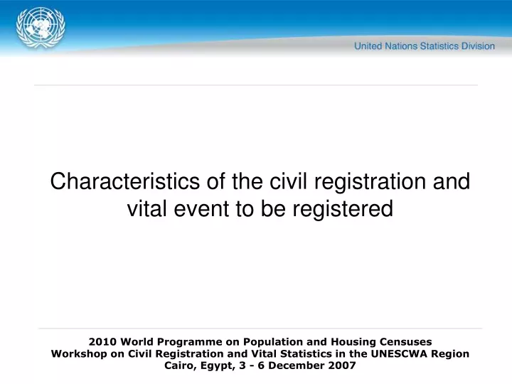 characteristics of the civil registration