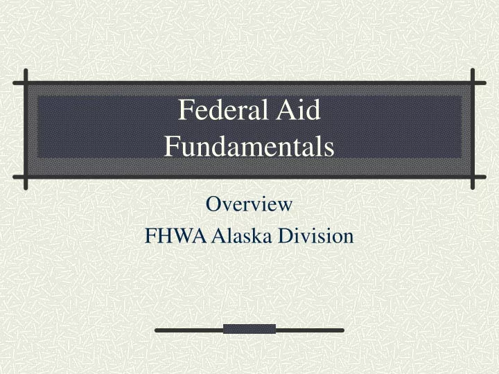 federal aid fundamentals