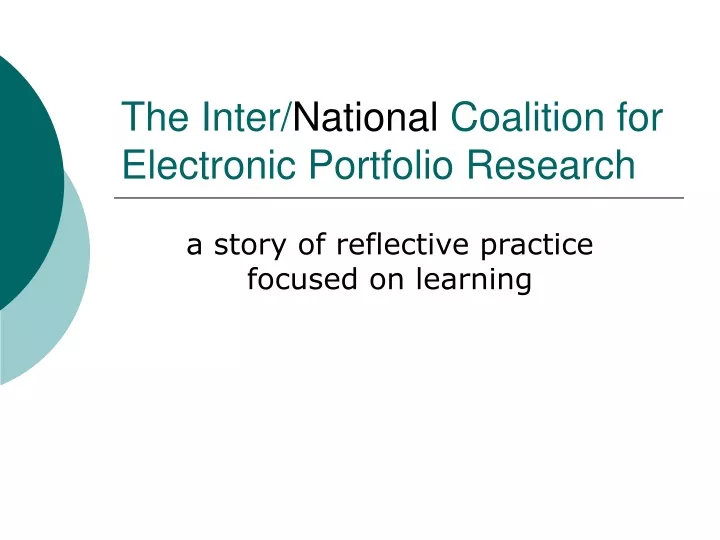 the inter national coalition for electronic portfolio research