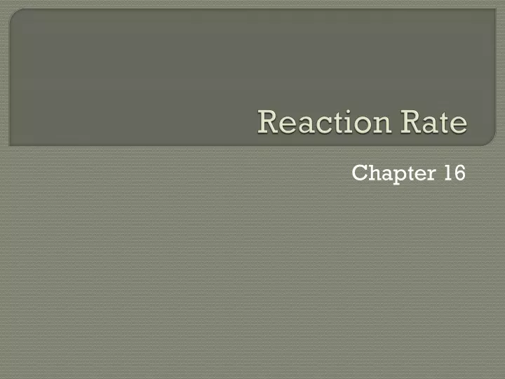 reaction rate