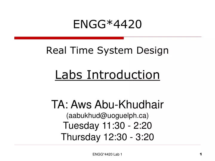 engg 4420 real time system design labs introduction
