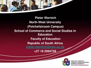 Pieter Warnich  North-West University  (Potchefstroom Campus)