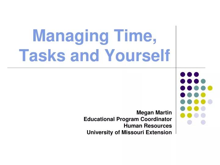 managing time tasks and yourself