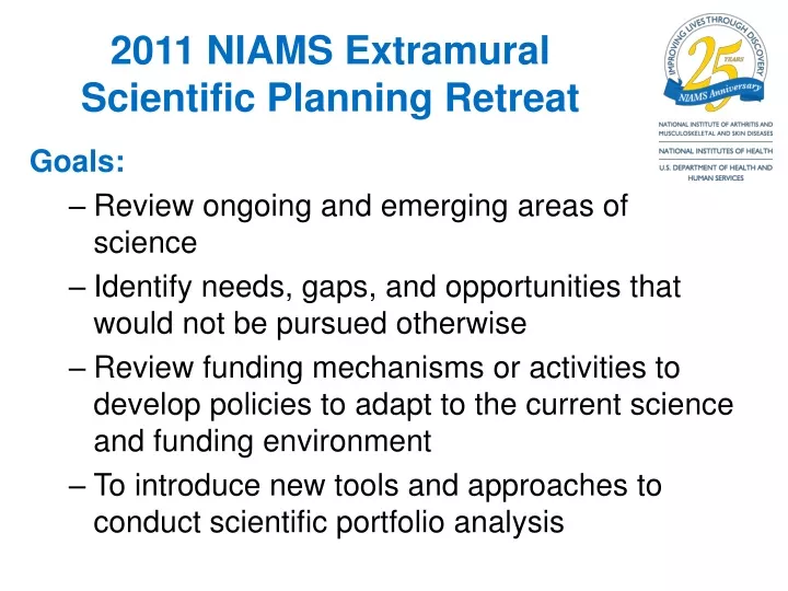2011 niams extramural scientific planning retreat