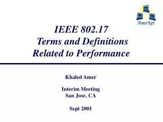 IEEE 802.17  Terms and Definitions  Related to Performance