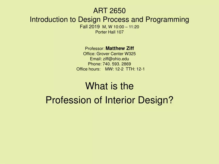 art 2650 introduction to design process and programming fall 2019 m w 10 00 11 20 porter hall 107