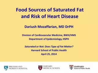 Food Sources of Saturated Fat  and Risk of Heart Disease