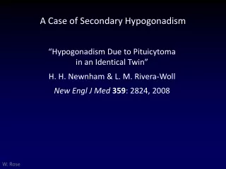 A Case of Secondary Hypogonadism