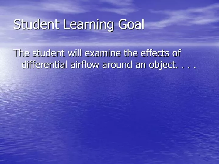 student learning goal