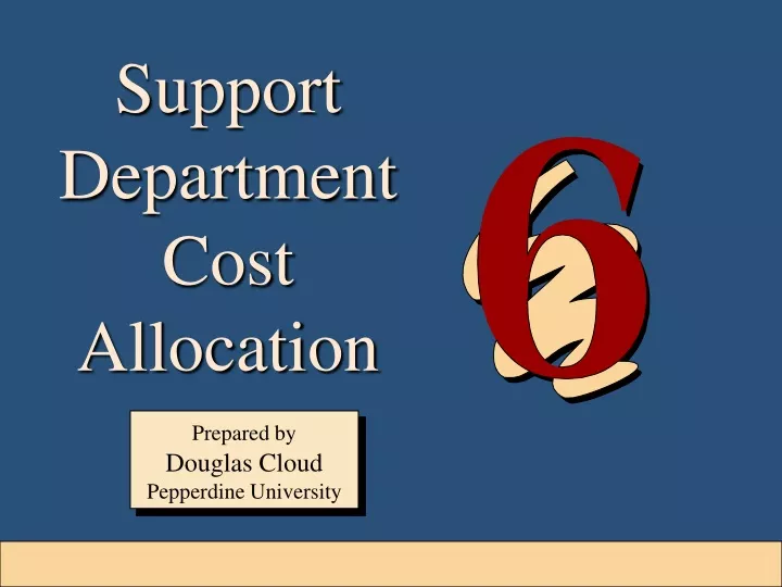 support department cost allocation
