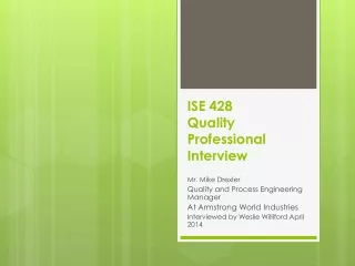 ISE 428 Quality Professional Interview