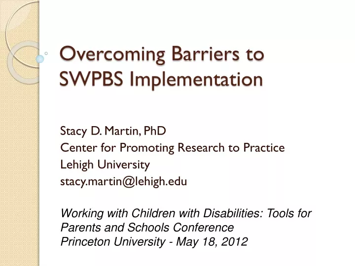 overcoming barriers to swpbs implementation