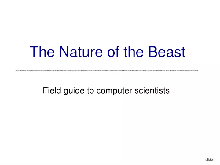the nature of the beast