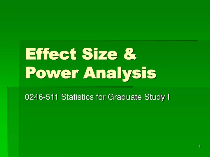 effect size power analysis