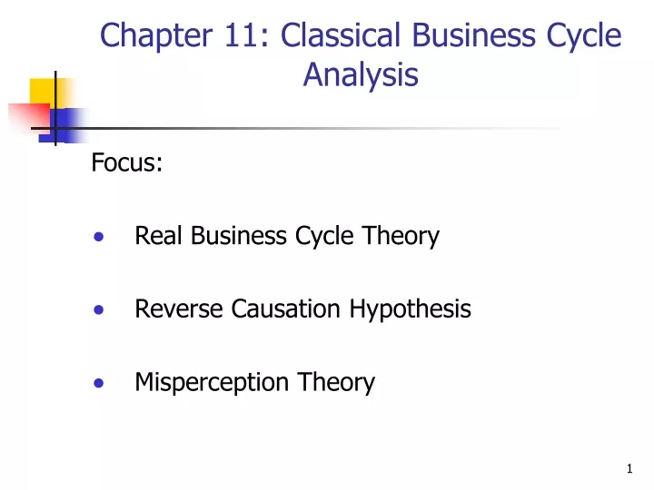 chapter 11 classical business cycle analysis