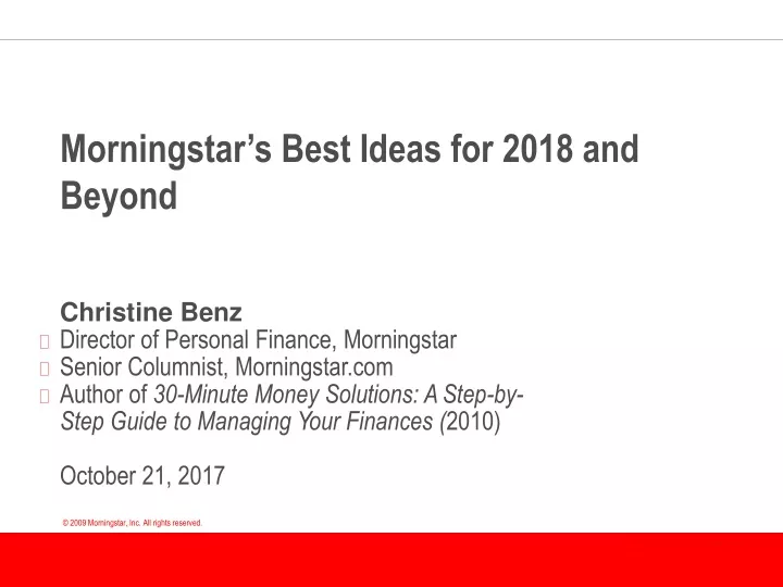 morningstar s best ideas for 2018 and beyond