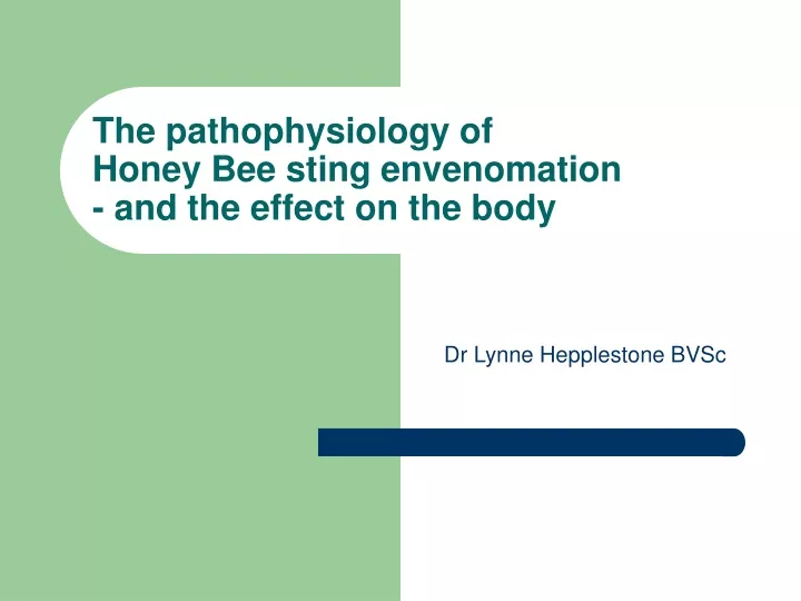 the pathophysiology of honey bee sting envenomation and the effect on the body