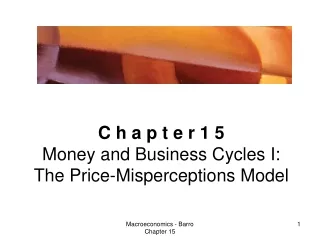 C h a p t e r 1 5 Money and Business Cycles I: The Price-Misperceptions Model