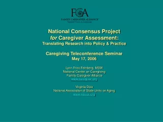 National Consensus Project  for  Caregiver Assessment: