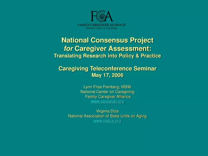 national consensus project for caregiver