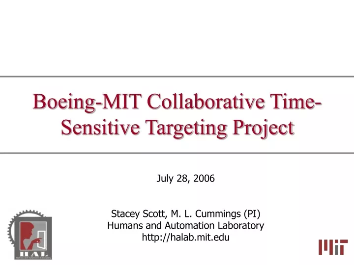 boeing mit collaborative time sensitive targeting project