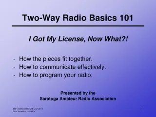 Two-Way Radio Basics 101