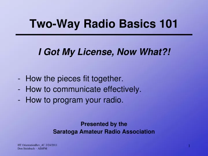 two way radio basics 101