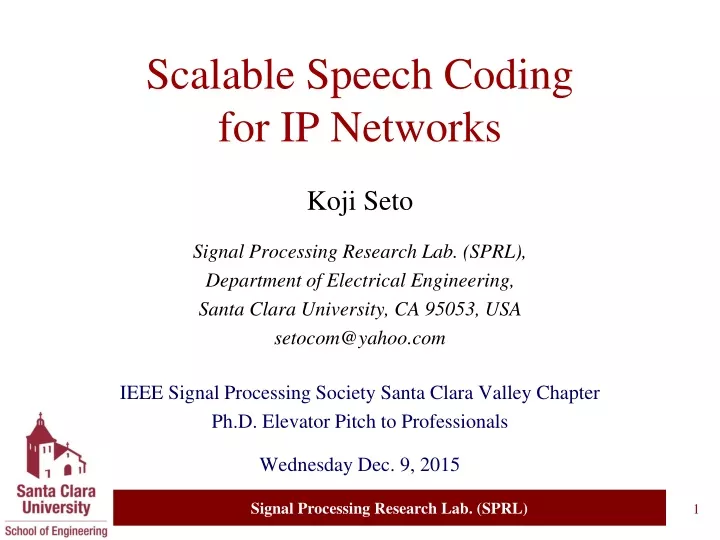 scalable speech coding for ip networks