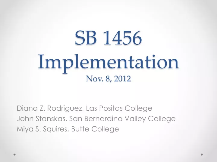 sb 1456 implementation nov 8 2012