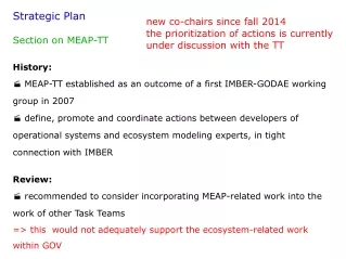 Strategic Plan Section on MEAP-TT History: