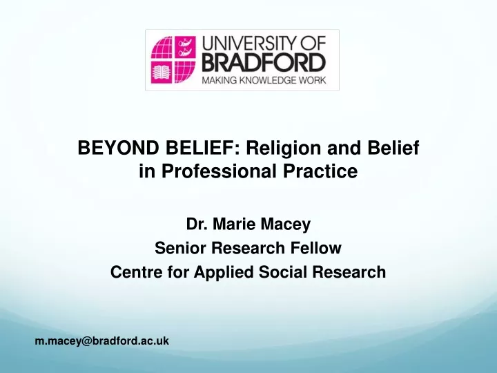 beyond belief religion and belief in professional