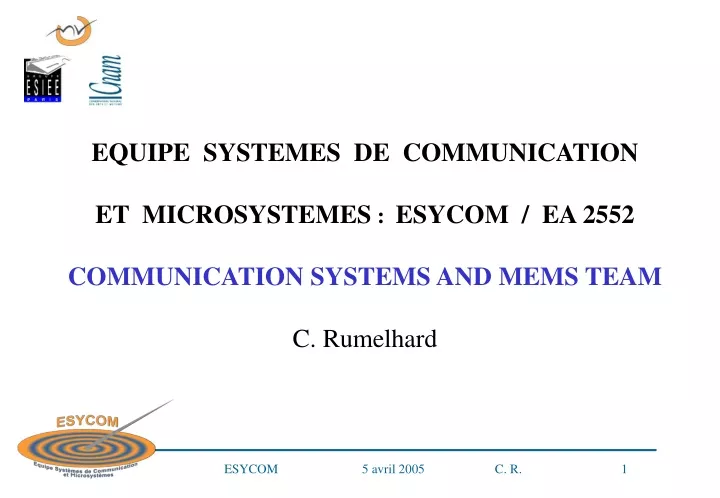 equipe systemes de communication et microsystemes