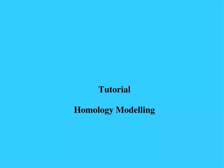 tutorial homology modelling