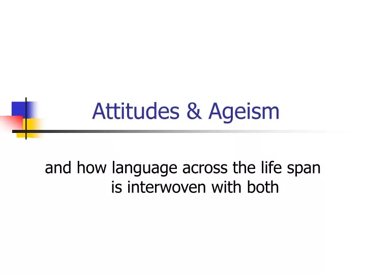 attitudes ageism