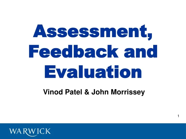 assessment feedback and evaluation