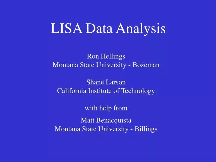 lisa data analysis