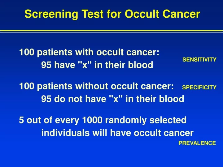 screening test for occult cancer