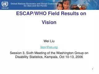 ESCAP/WHO Field Results on Vision Wei Liu liuw@un