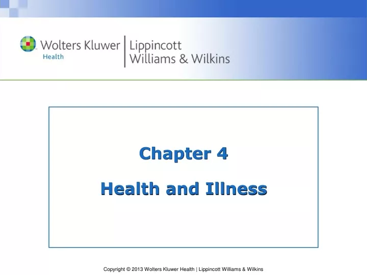 chapter 4 health and illness