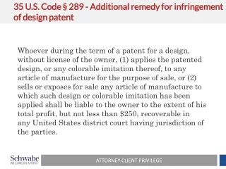 35 U.S. Code § 289 - Additional remedy for infringement of design patent