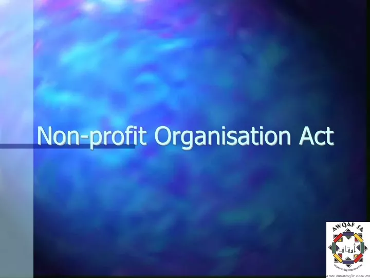 non profit organisation act