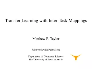 Transfer Learning with Inter-Task Mappings