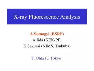 X-ray Fluorescence Analysis