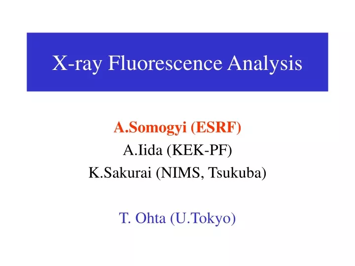 x ray fluorescence analysis