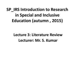 SP_IRS Introduction to Research in Special and Inclusive Education (autumn , 2015)