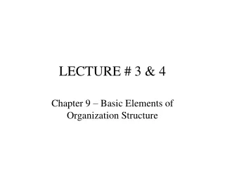 LECTURE # 3 &amp; 4